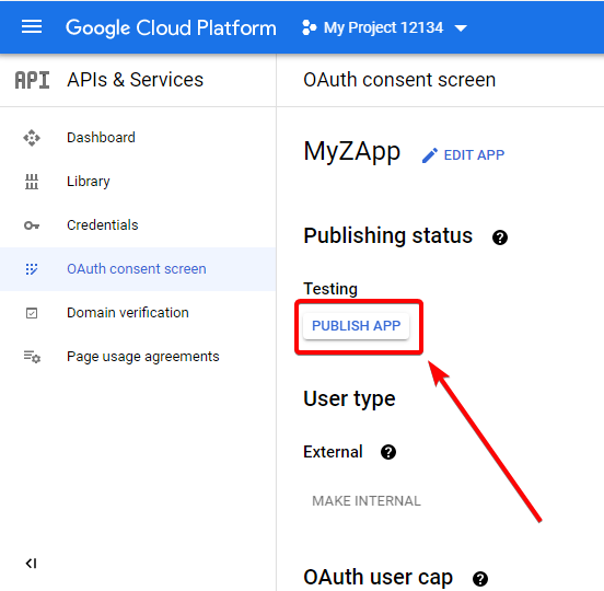 Настройка подключения Google Таблиц