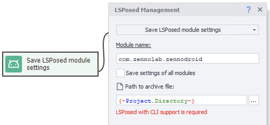 Save module settings