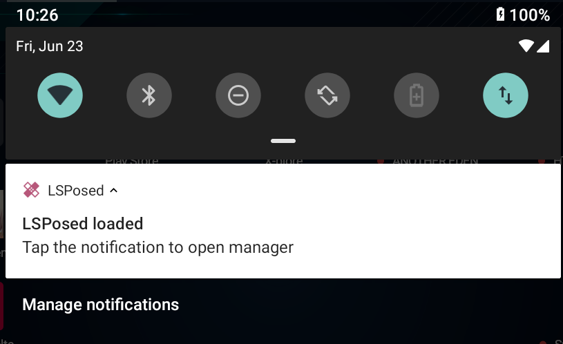 Notification panel