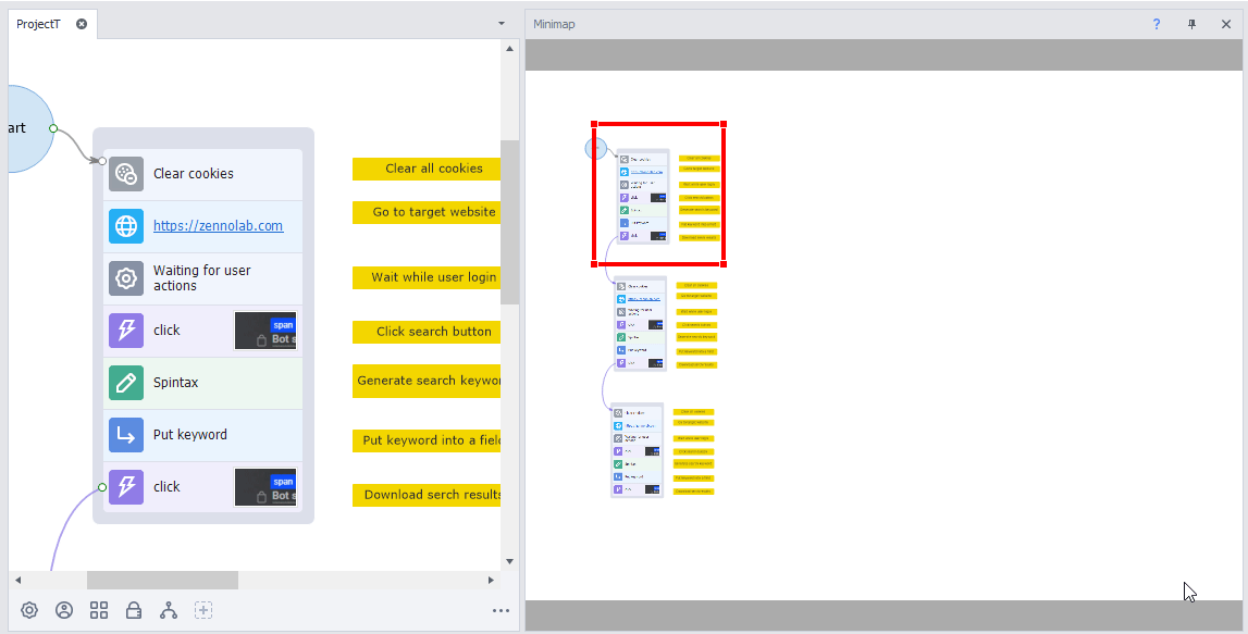Moving around via Mini Map