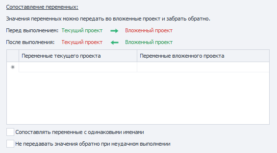 Передача переменных